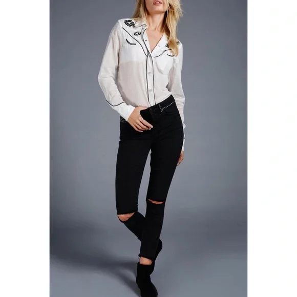 Free People Studded Payton Skinny Jeans - Picture 3 of 14